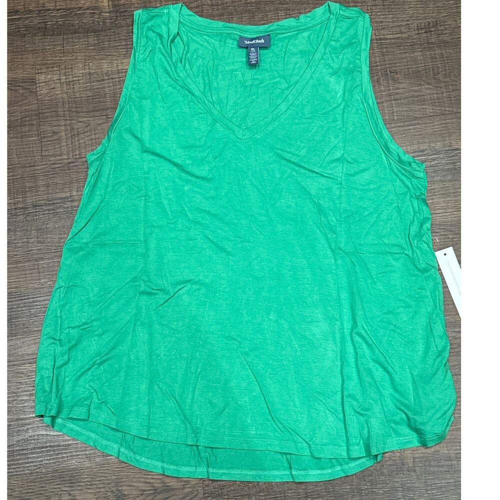 ModCloth V Neck Sleeveless Tank Jersey Knit Green Size XL NWT